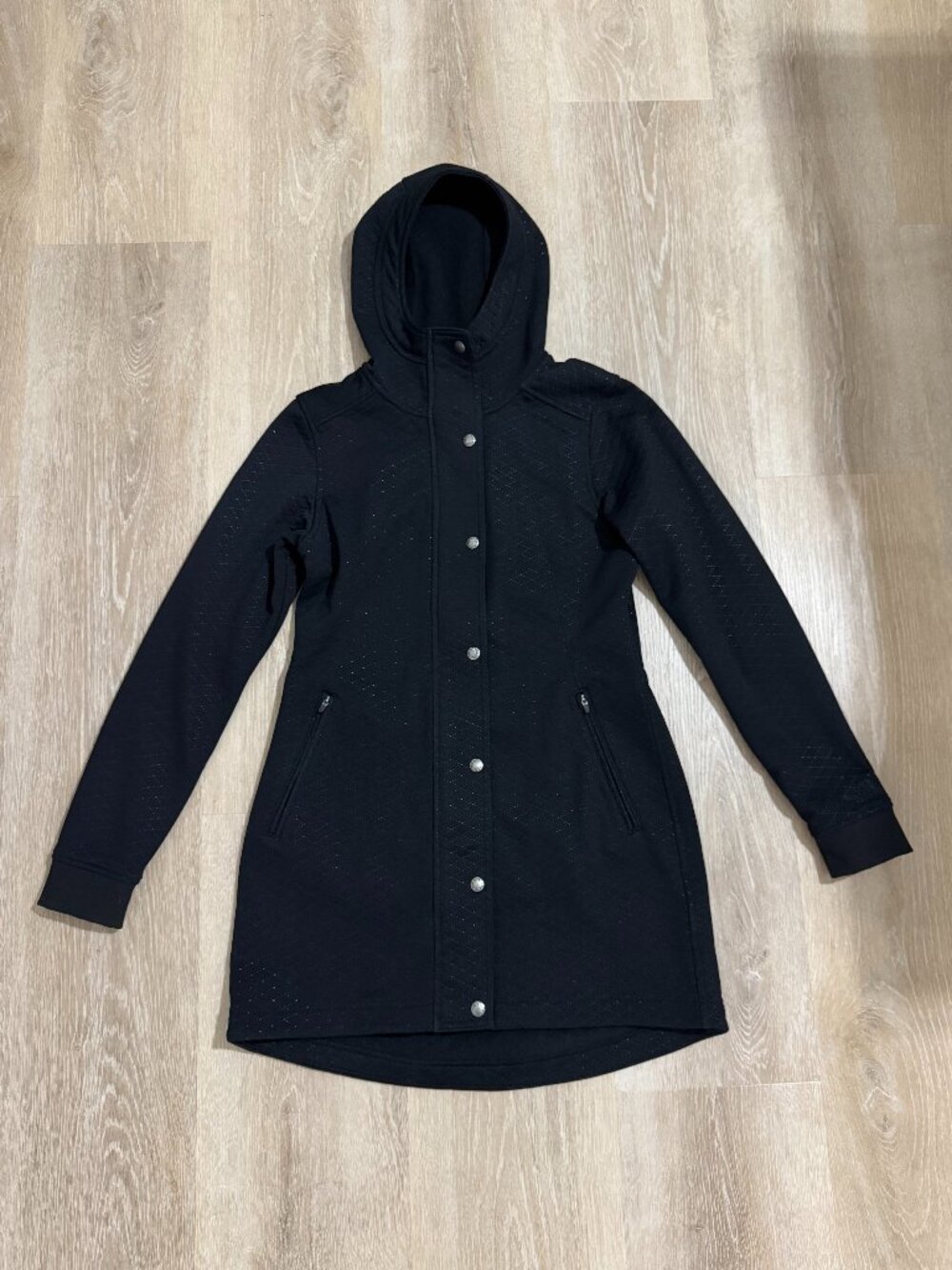 The North Face Women’s Black Hooded Longline Jacket Cinch Waist